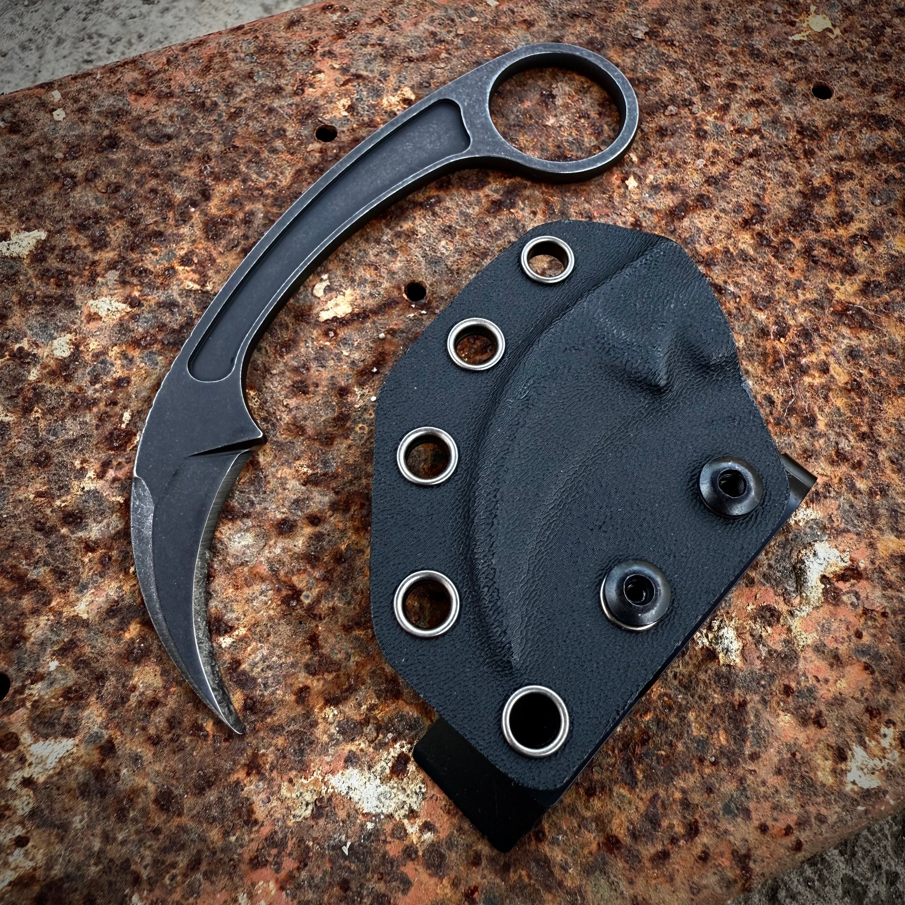 Skeletonized Karambit with Sheath