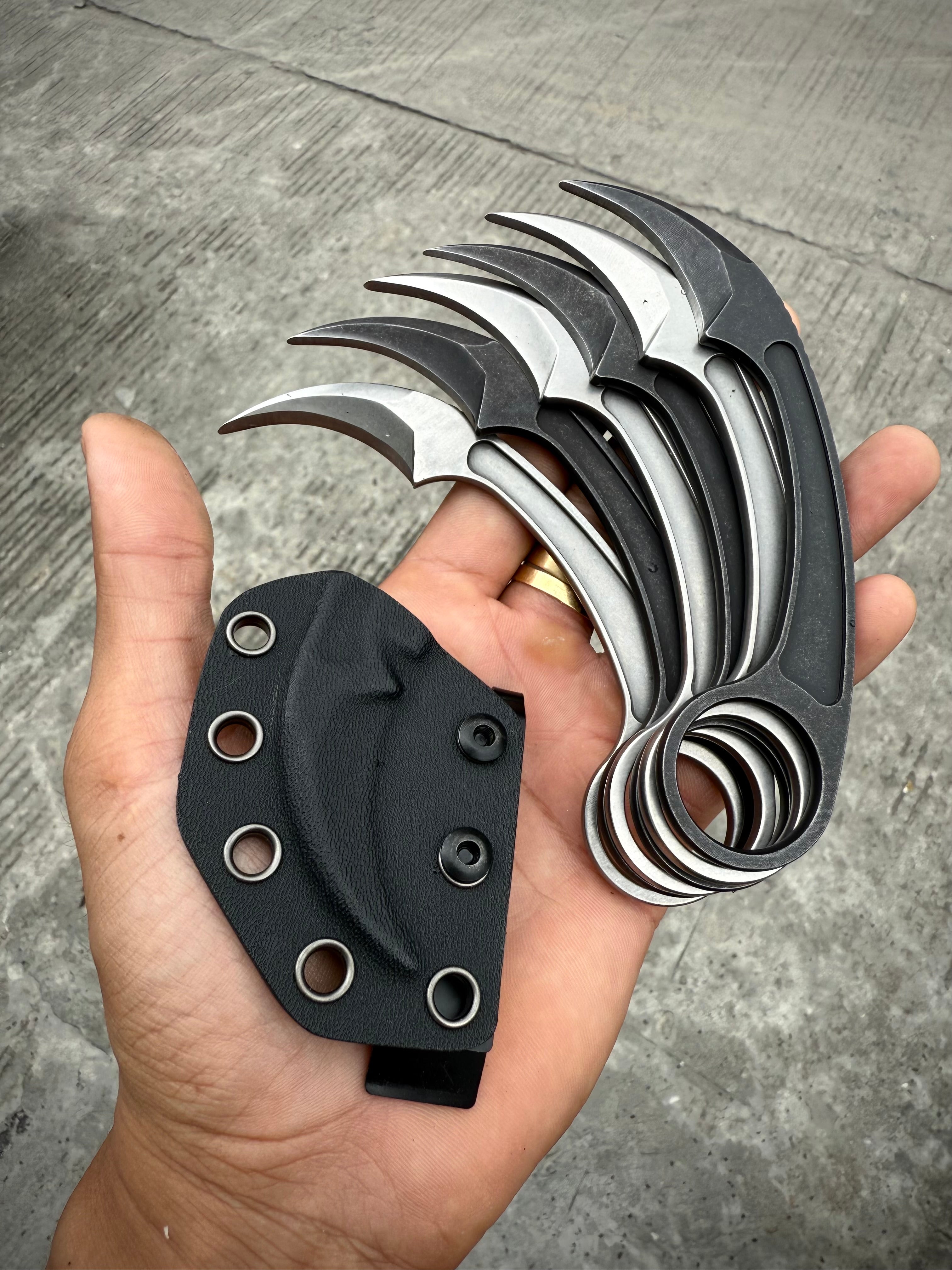Skeletonized Karambit with Sheath
