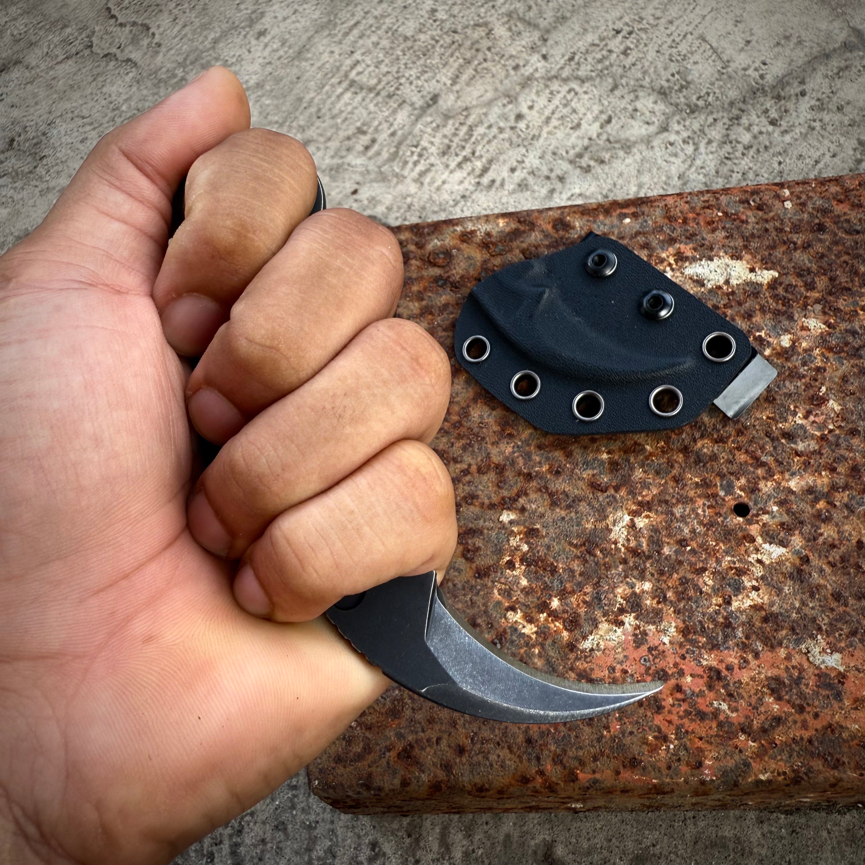 Skeletonized Karambit with Sheath